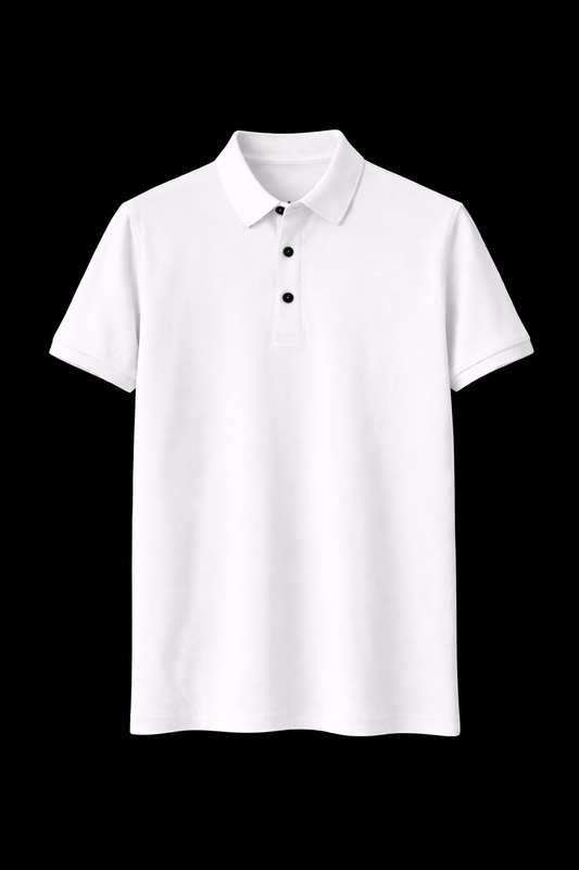 CAMISETA POLO DEPORTIVA CON CUELLO BLANCA