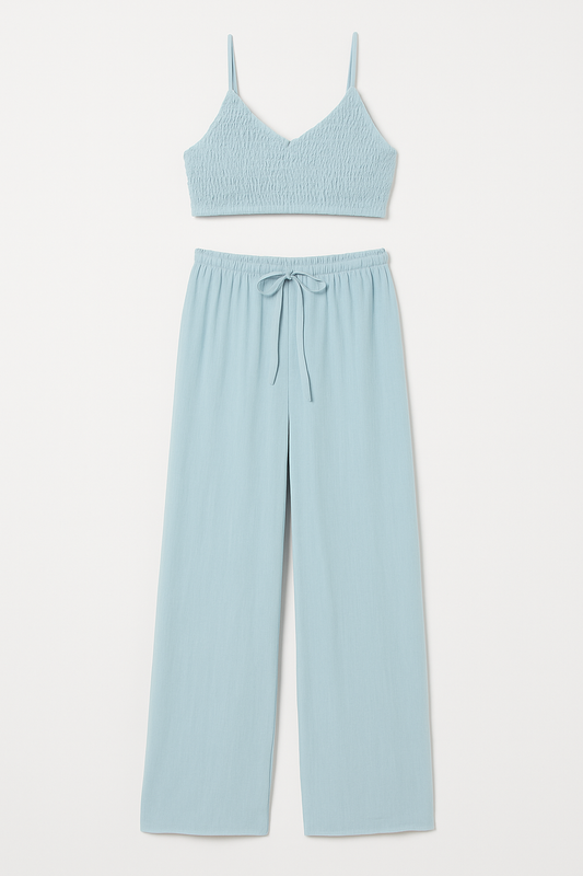 CONJUNTO TOP + PANTALON DE BASTA HANCHA CON SUJETADOR DE CORDÓN