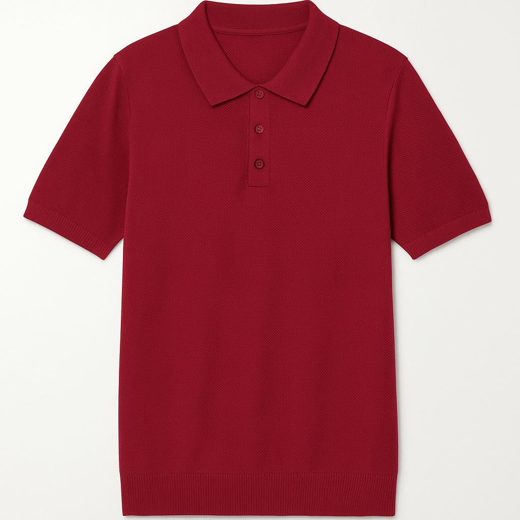 CAMISETA POLO DE LANA CUELLO BOTONES FAJON ACANALADO