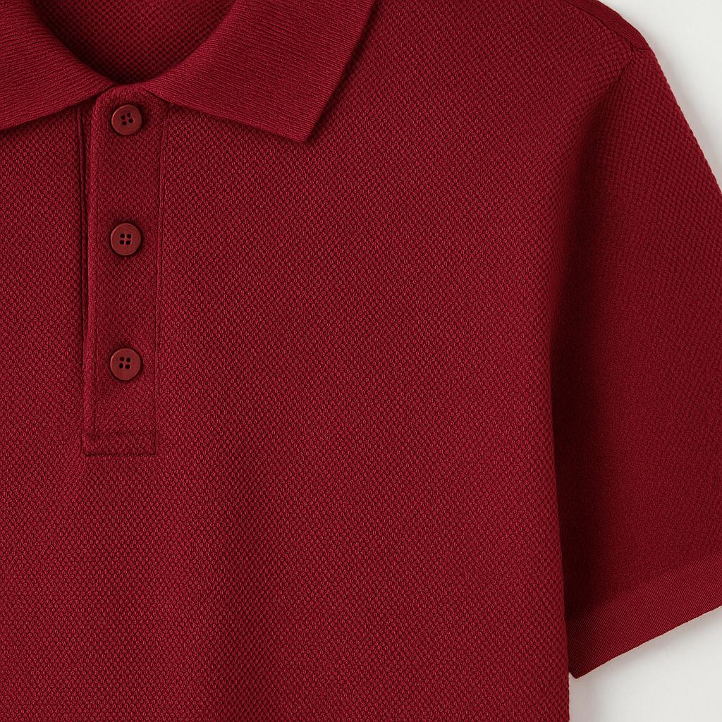 CAMISETA POLO DE LANA CUELLO BOTONES FAJON ACANALADO