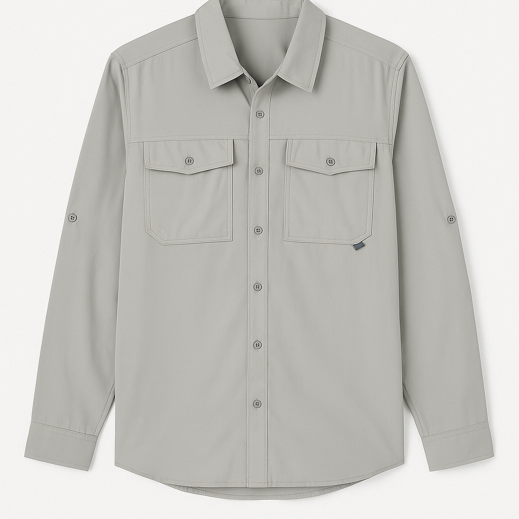 CAMISA SAFARI MANGA LARGA BOLSILLOS FRONTALES