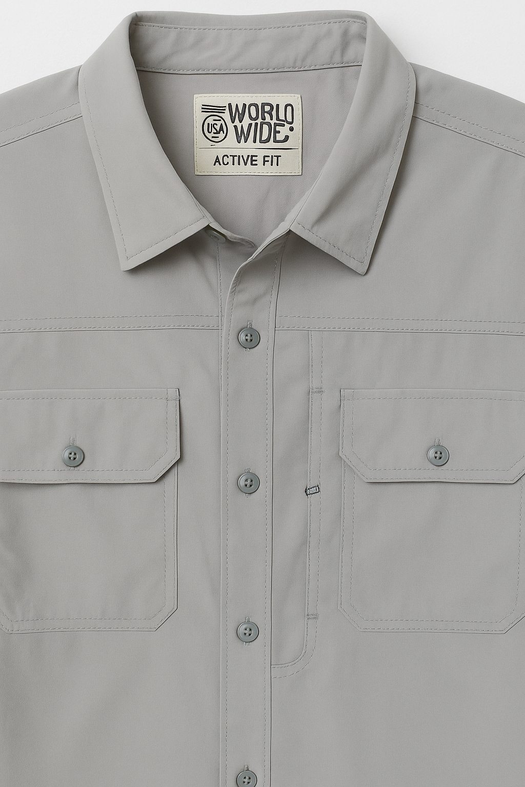 CAMISA SAFARI MANGA LARGA BOLSILLOS FRONTALES