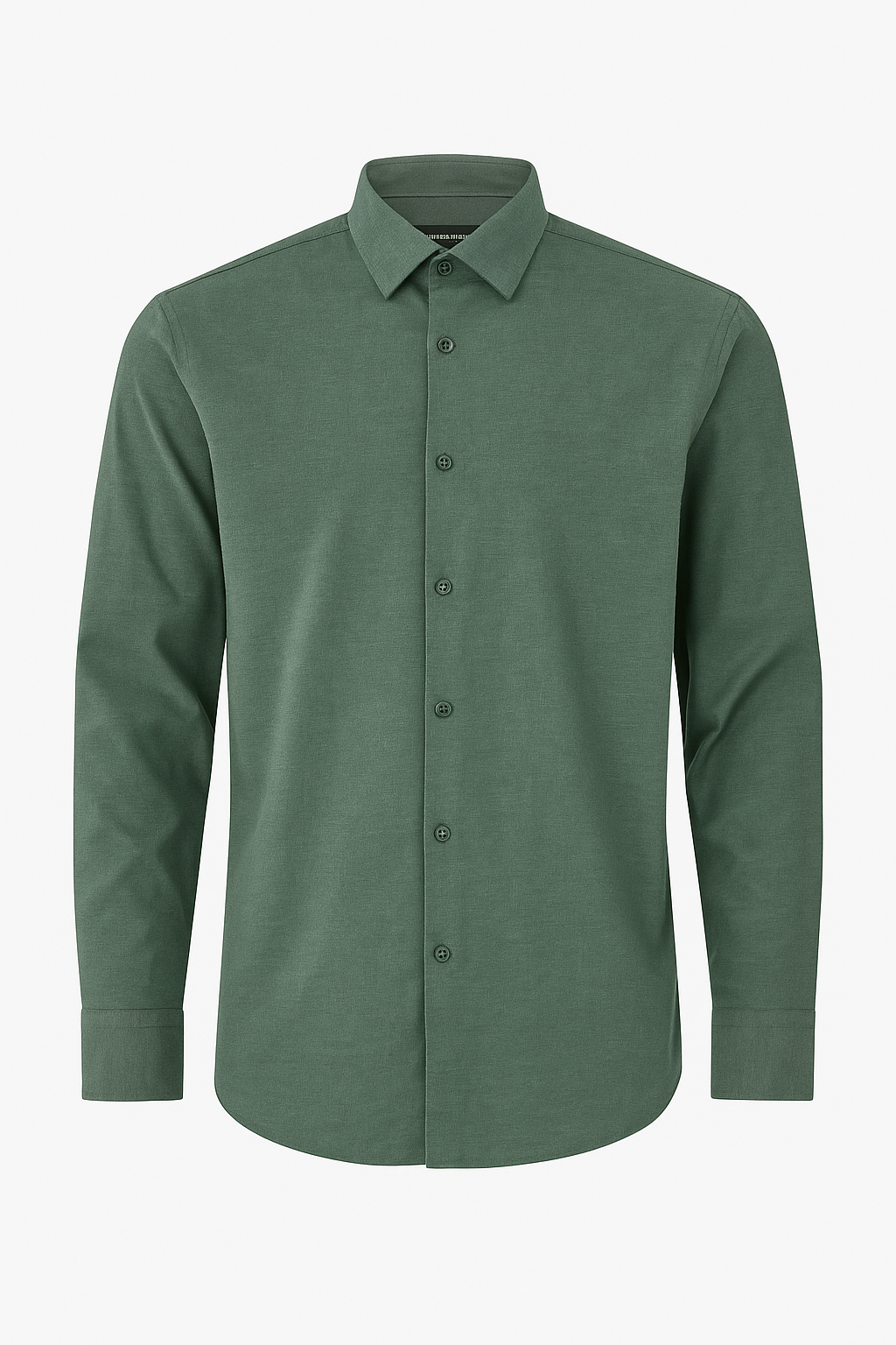 CAMISA HOMBRE MANGA LARGA VERDE JASPEADA