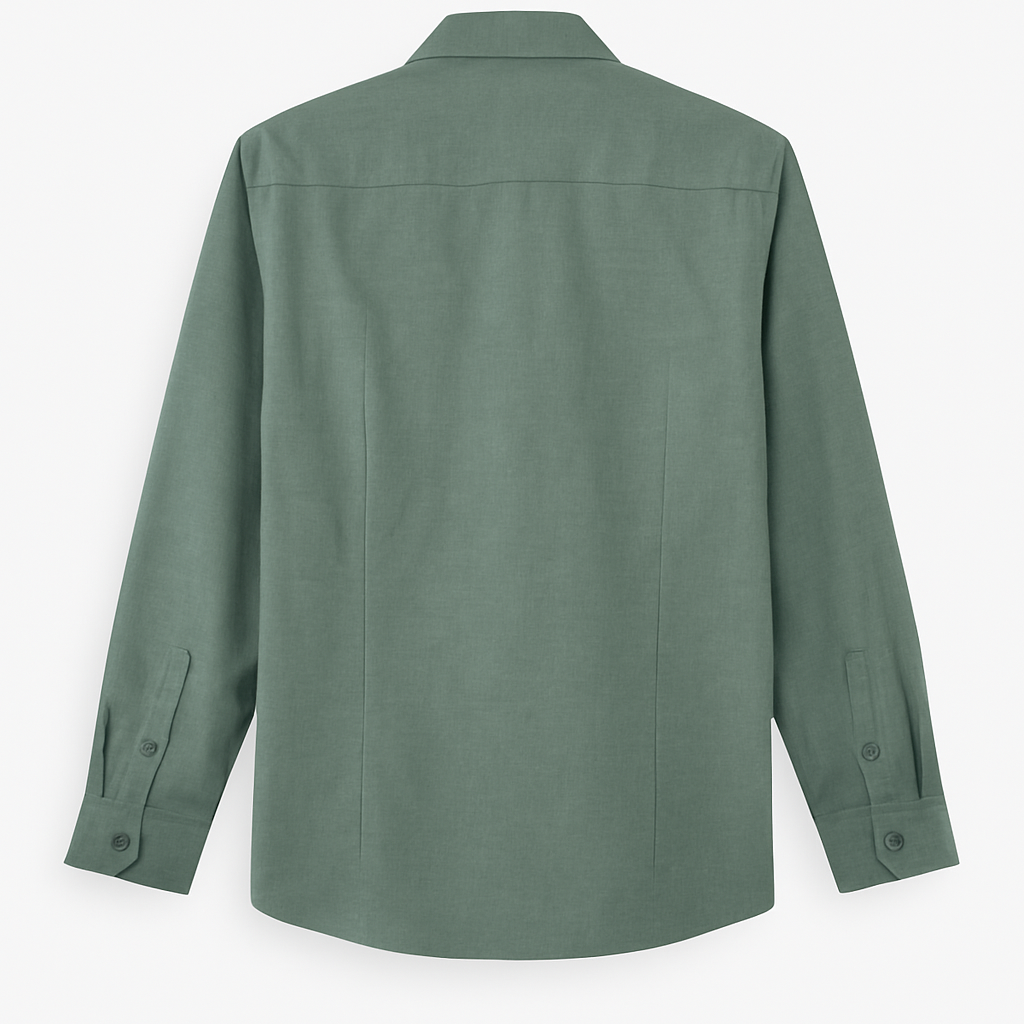 CAMISA HOMBRE MANGA LARGA VERDE JASPEADA