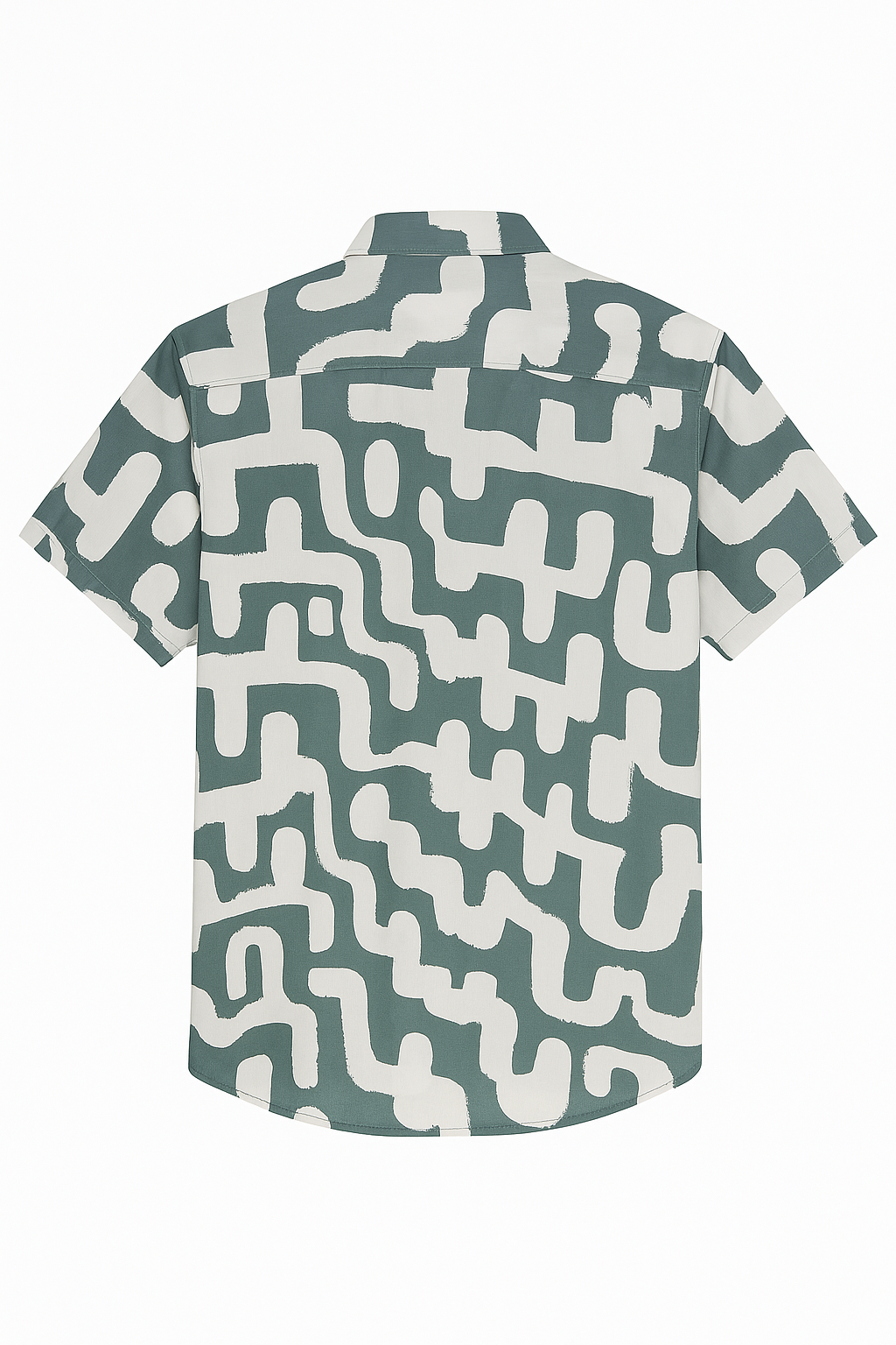 CAMISA HOMBRE MANGA CORTA BLANCO CON VERDE