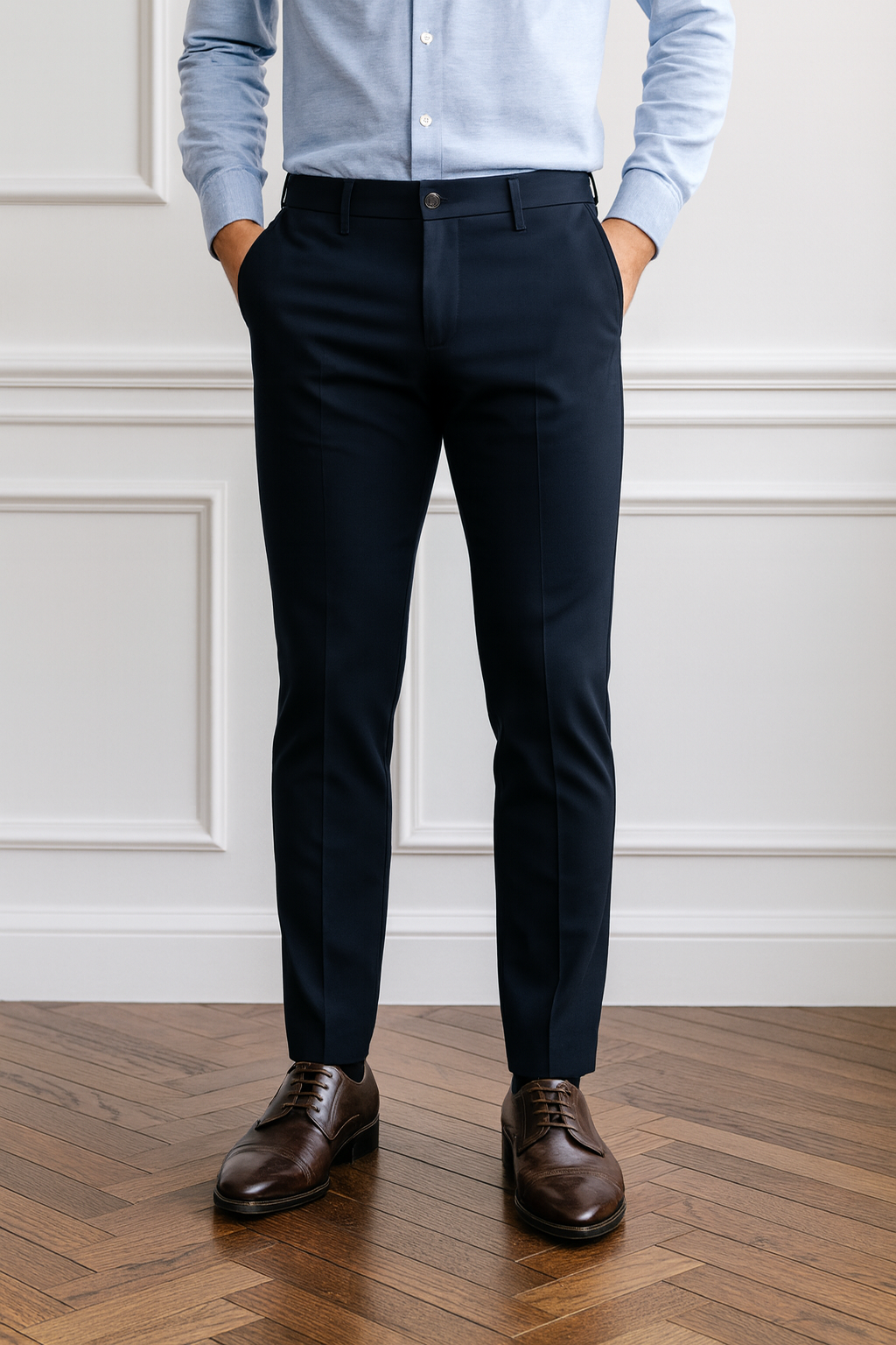 PANTALON TRADICIONAL HOMBRE DE TELA DARK NAVY – ZIZI