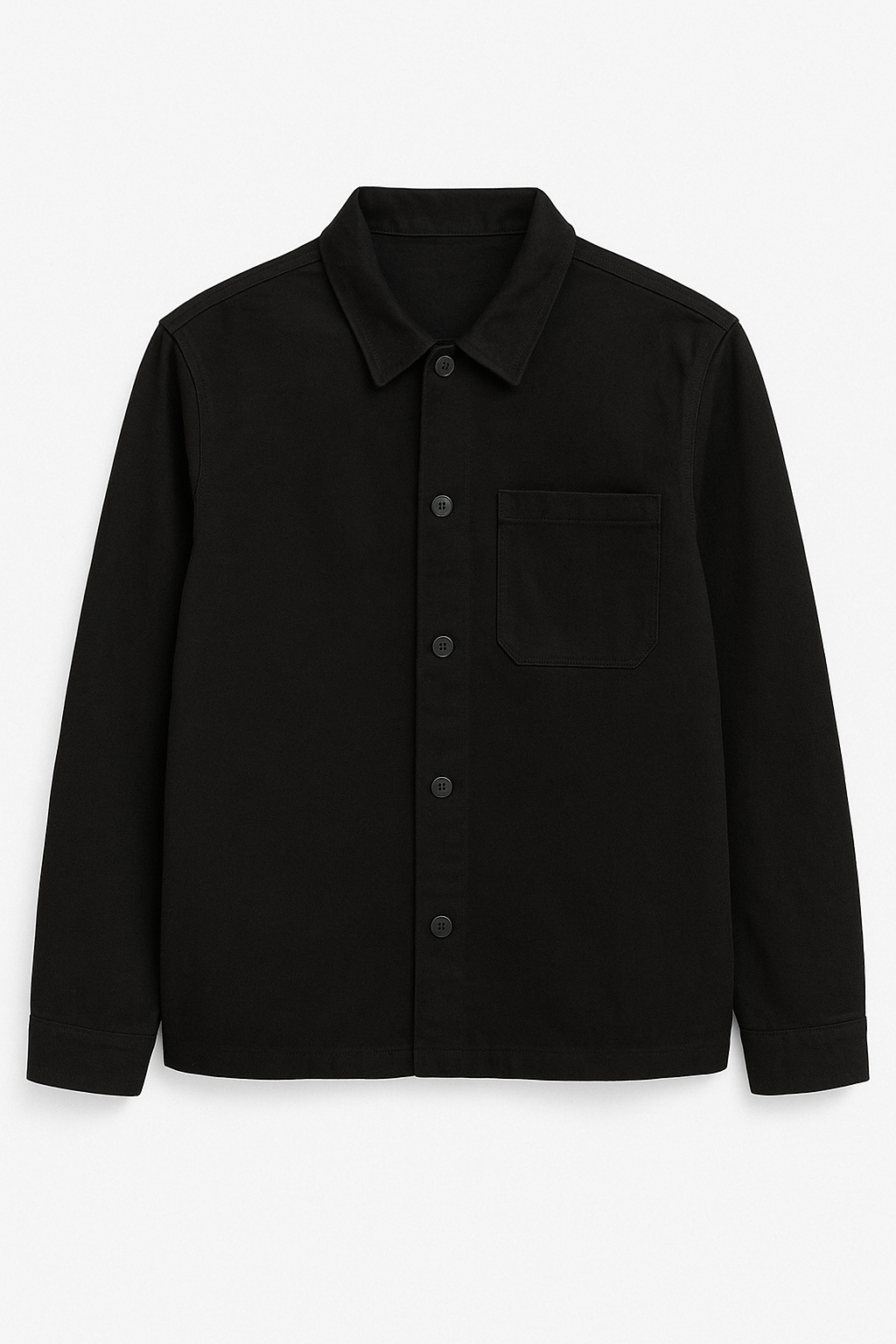 SOBRECAMISA HOMBRE JEAN NEGRA DE BOTONES CON BOLSILLO
