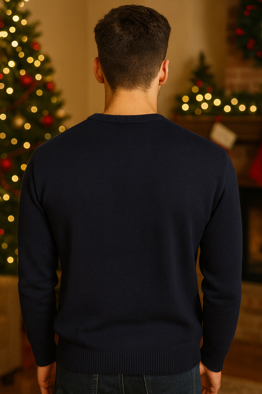 SACO HOMBRE DE LANA NAVIDEÑO AZUL