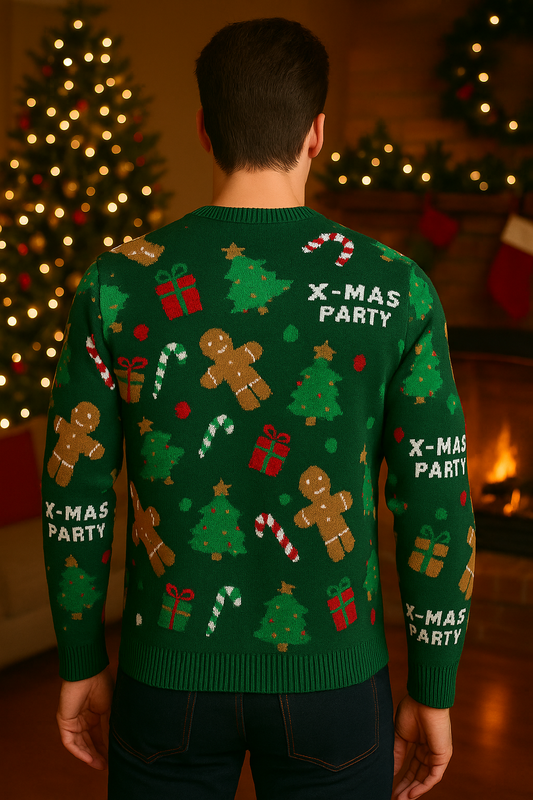 SACO HOMBRE DE LANA NAVIDEÑO VERDE