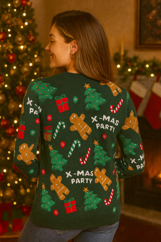 SACO MUJER DE LANA NAVIDEÑO VERDE