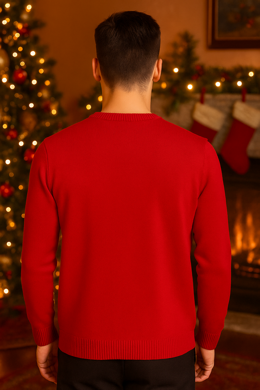 SACO HOMBRE DE LANA NAVIDEÑO ROJO