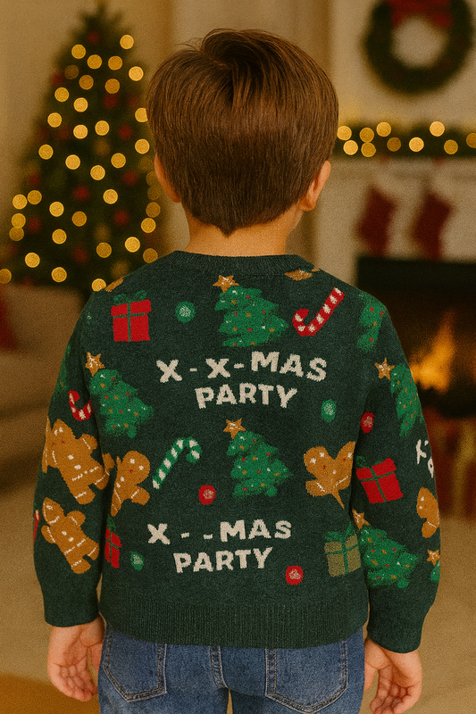 SACO NIÑO DE LANA NAVIDEÑO VERDE