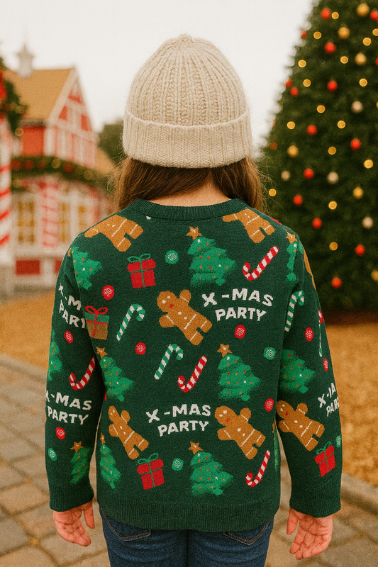 SACO NIÑA DE LANA NAVIDEÑO VERDE