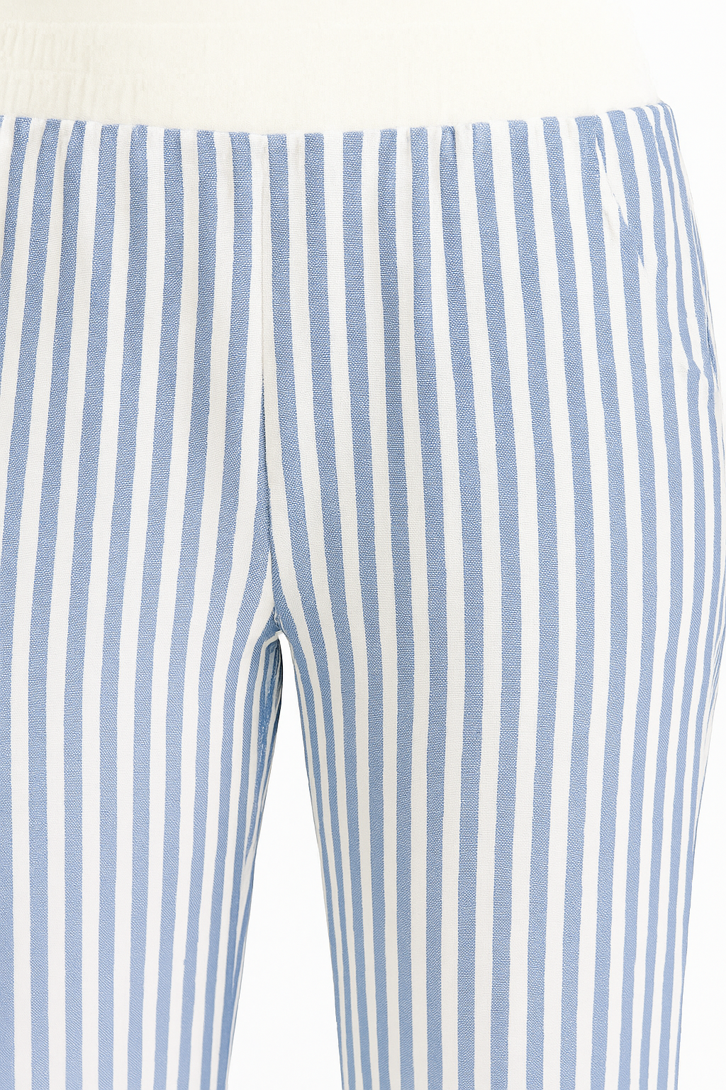 PANTALÓN DAMA RAYAS AZUL Y BLANCO CON PRETINA ELÁSTICA