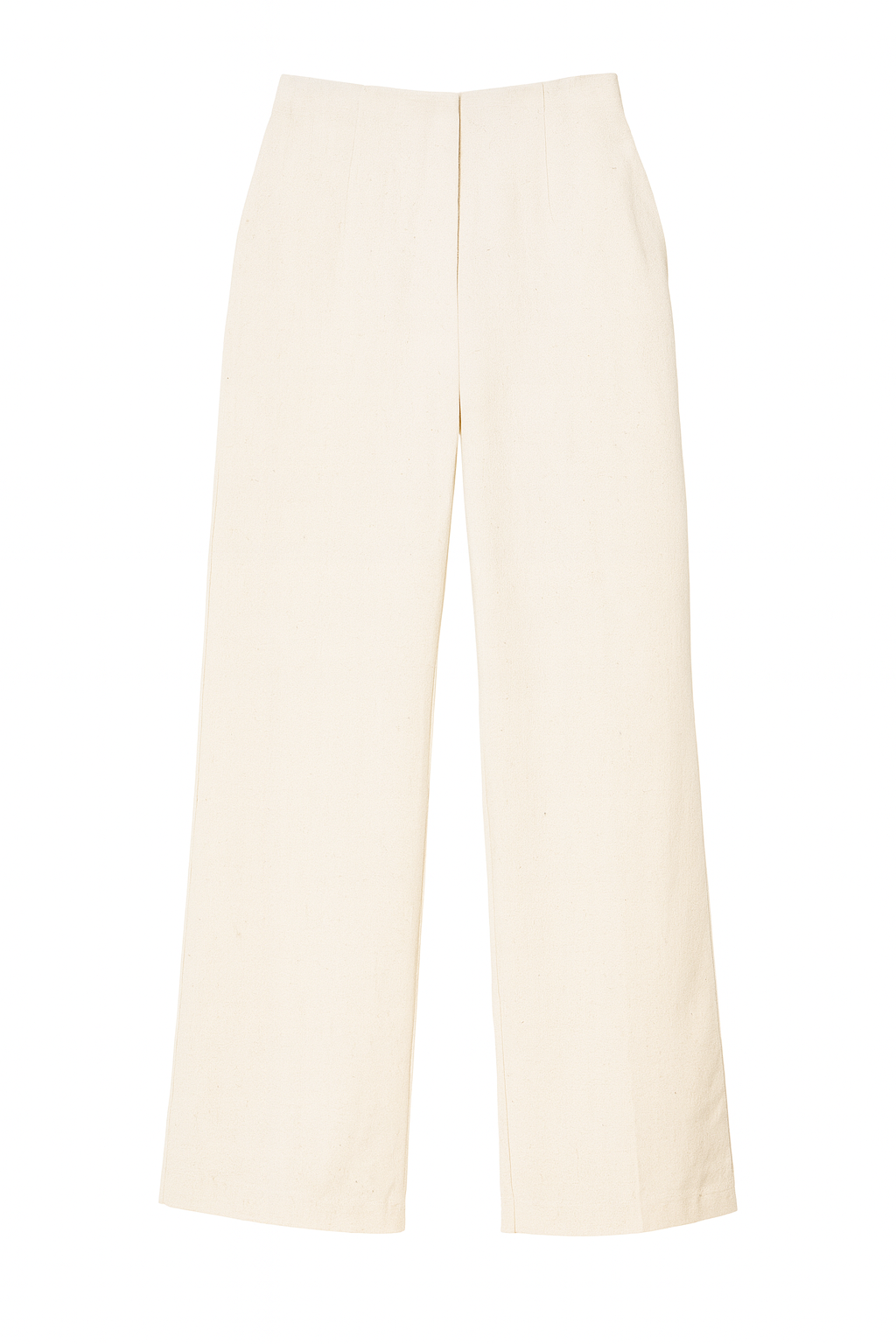PANTALÓN DAMA BEIGE PALAZZO CON PRETINA ALTA Y BOLSILLOS