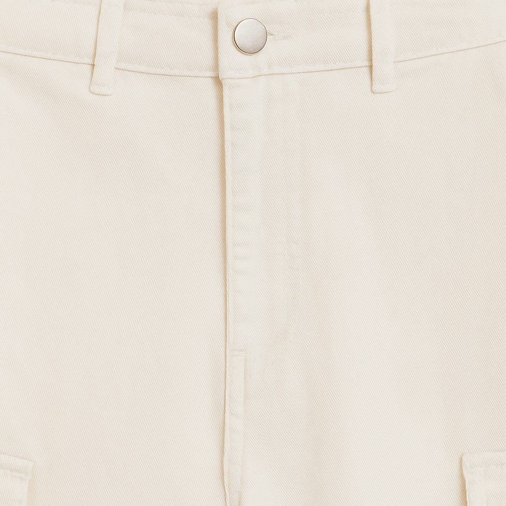 PANTALÓN CARGO DAMA BLANCO RECTO SIN BOLSILLOS TRASEROS