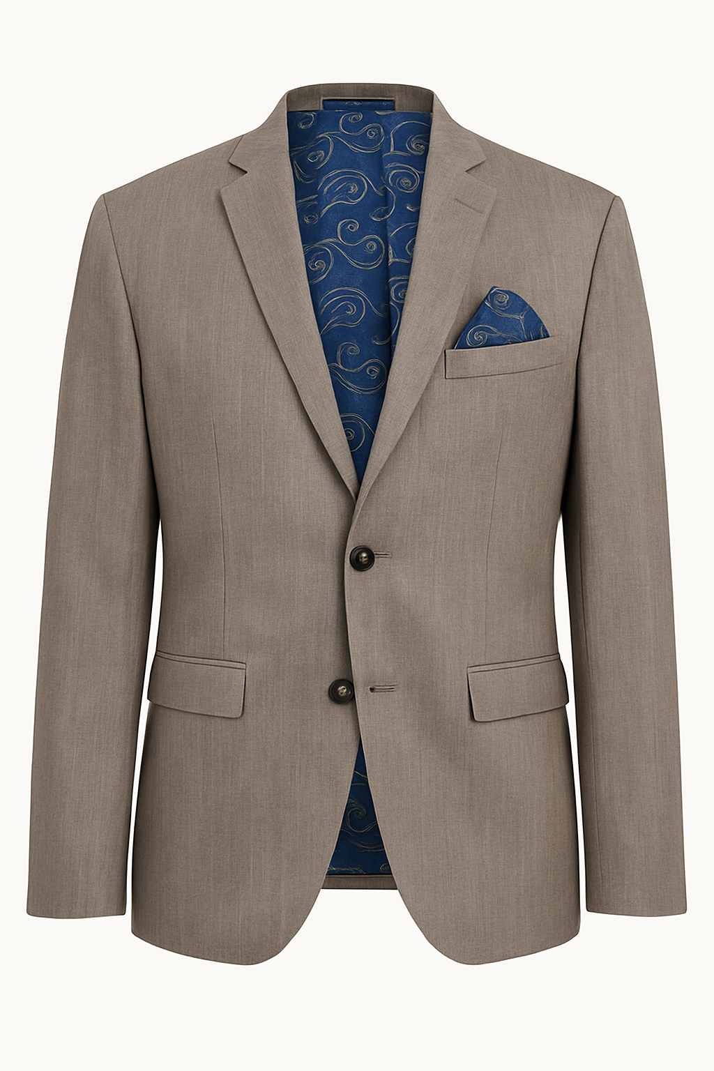 BLAZER SEMI FORMAL JASPEADO CON ABERTURA DE DOS BOTONES Y BOLSILLO DECORATIVO