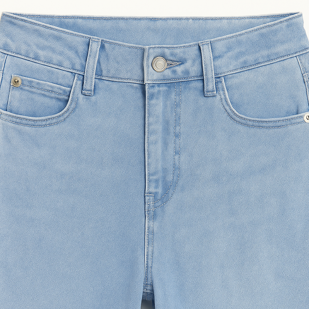 PANTALON JEAN DAMA CORTE RECTO CELESTE STRETCH