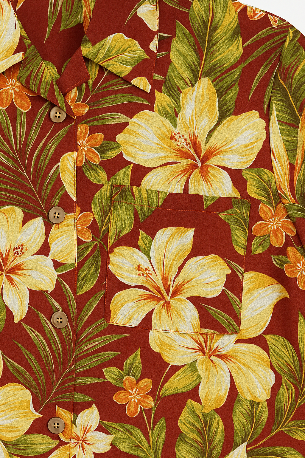 CAMISA DAMA HAWAIIAN FLORAL MANGA CORTA