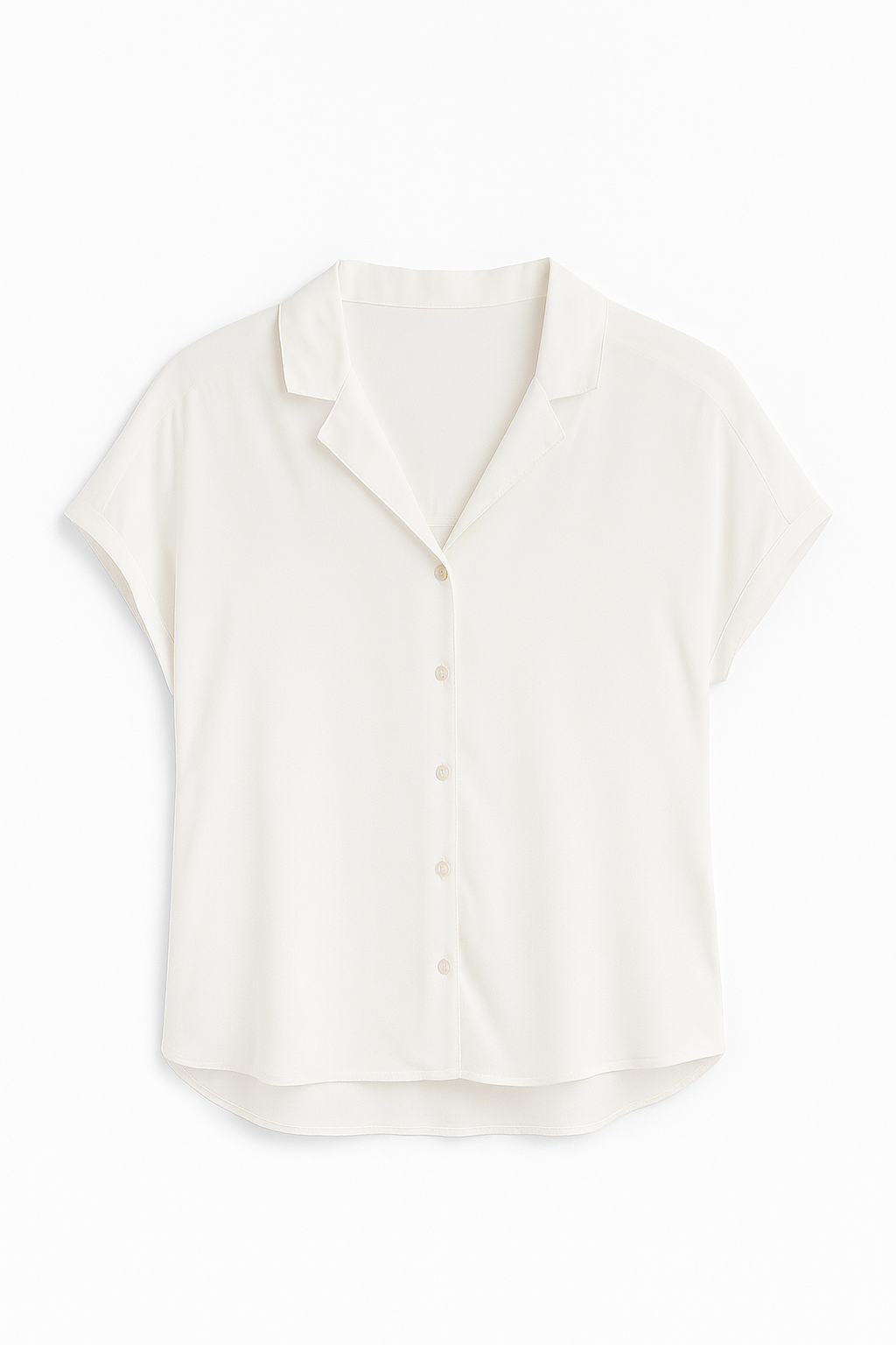 BLUSA DAMA MANGA CORTA BLANCA CON CUELLO CAMISERO