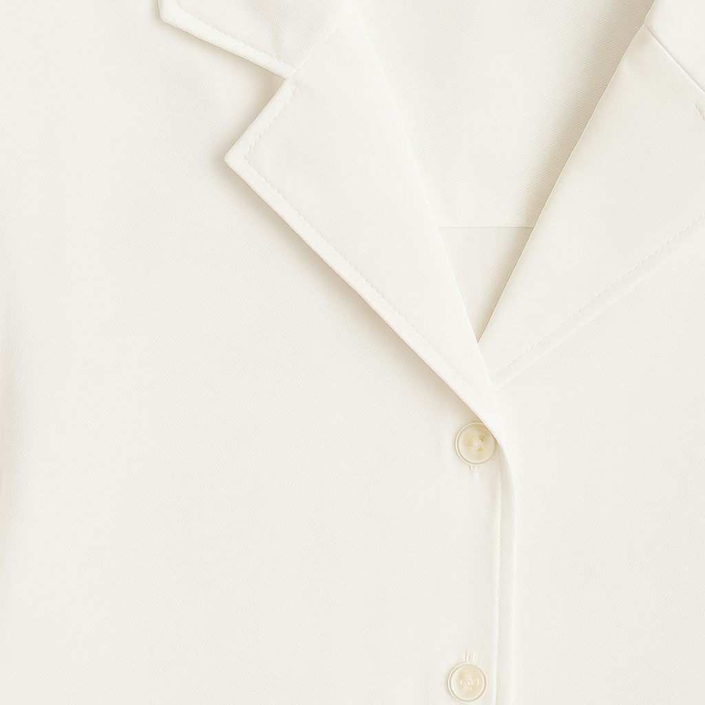 BLUSA DAMA MANGA CORTA BLANCA CON CUELLO CAMISERO