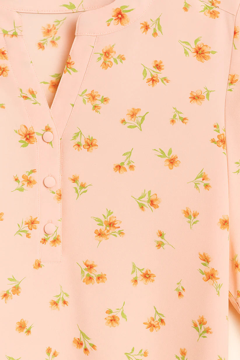 BLUSA DAMA PLUS SIZE ESTAMPADO FLORAL MANGA 3/4