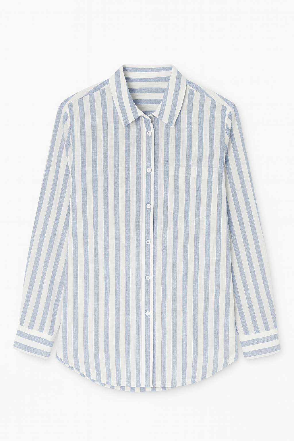 BLUSA DAMA MANGA LARGA A RAYAS AZUL Y BLANCO
