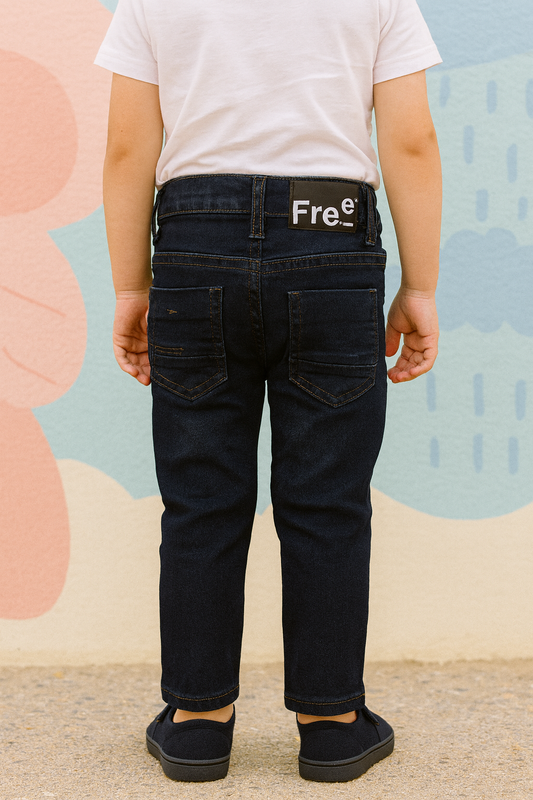 PANTALÓN JEAN NIÑO SLIM FIT AZUL MARINO OSCURO STRETCH