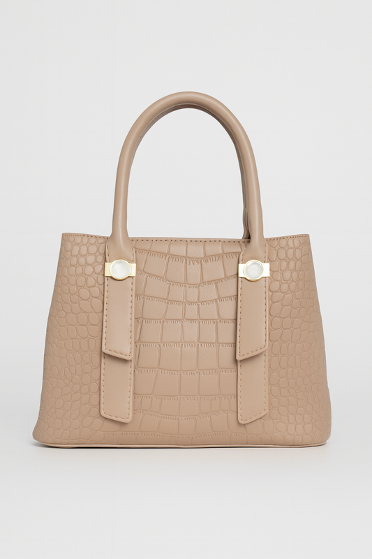 CARTERA DAMA ELEGANTE CON TEXTURA Y PAÑUELO DECORATIVO