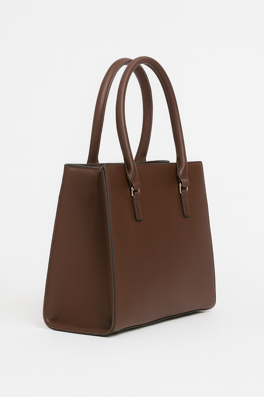 CARTERA DAMA ESTAMPADA CON DETALLES EN ROJO O CAFÉ