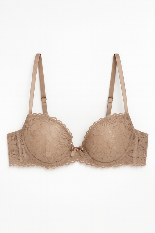 BRASIER PUSH UP ENCAJE COLOR CAFÉ