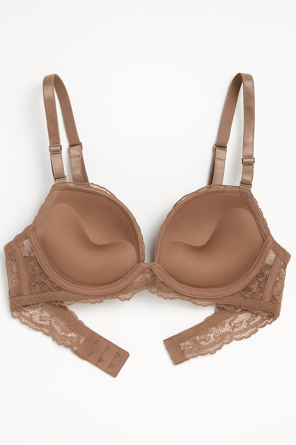 BRASIER PUSH UP ENCAJE COLOR CAFÉ