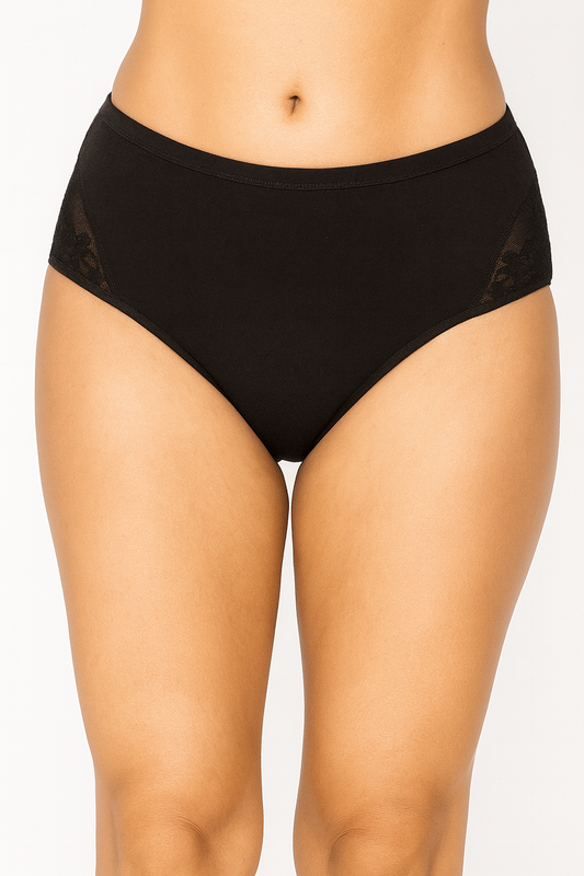 DUO PANTY CLÁSICO ALTO CON DETALLE ENCAJE