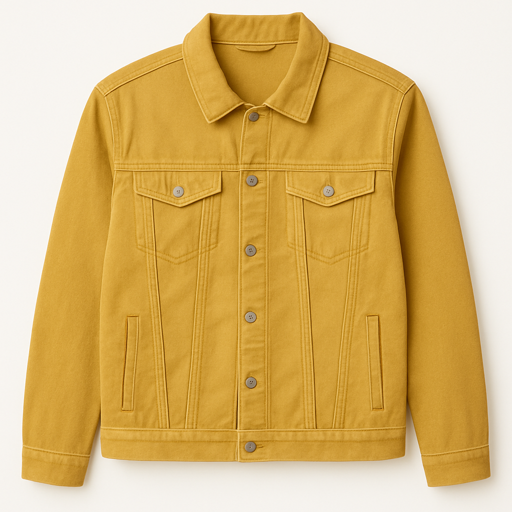 CHAQUETA JEAN LLANA CLÁSICA MOSTAZA UNISEX