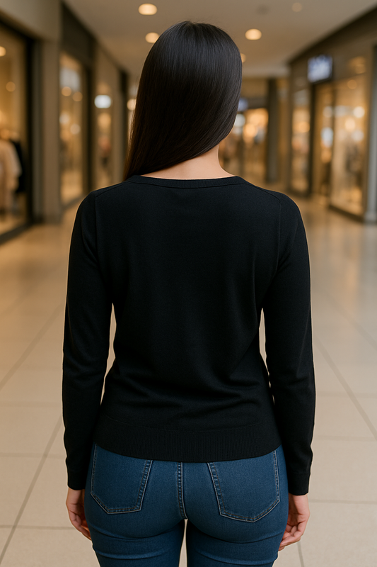 SACO DE LANA DAMA LLANO CON ABERTURA DE BOTONES Y CUELLO EN V