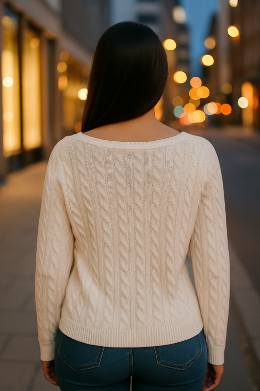 SACO DE LANA DAMA CUELLO REDONDO TEJIDO BORDADO TIPO ENCAJE