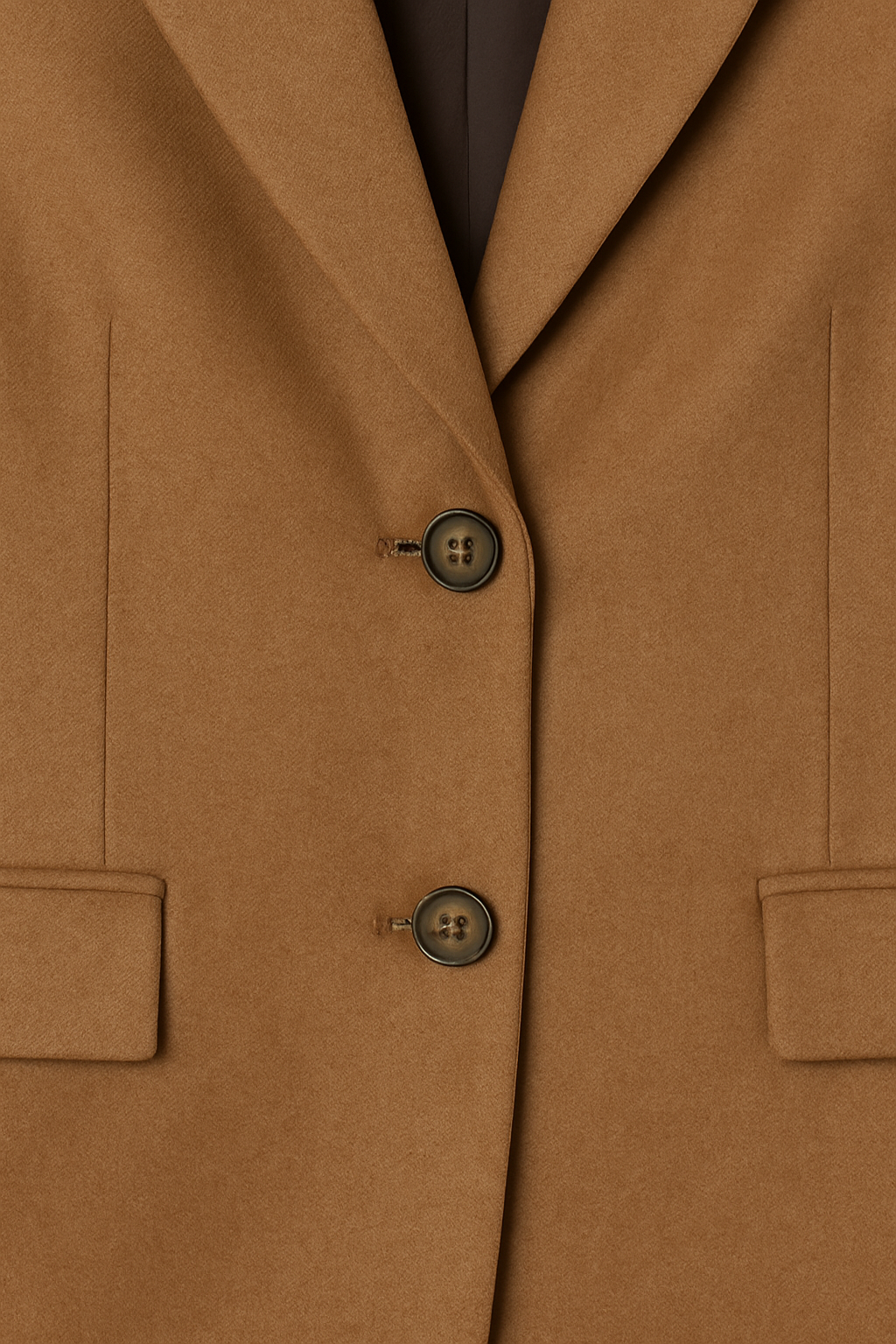 BLAZER DAMA SEMI FORMAL CORTE LARGO COLOR CAFÉ CLARO