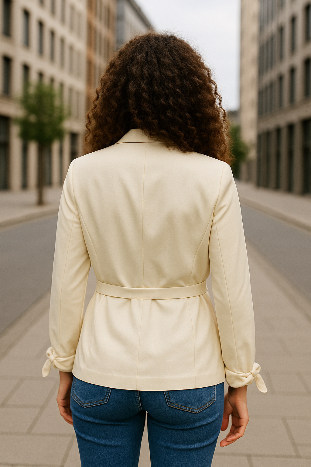 ABRIGO SEMIFORMAL COLO BEIGE CON CINTURON MARCA MILK AND HONEY