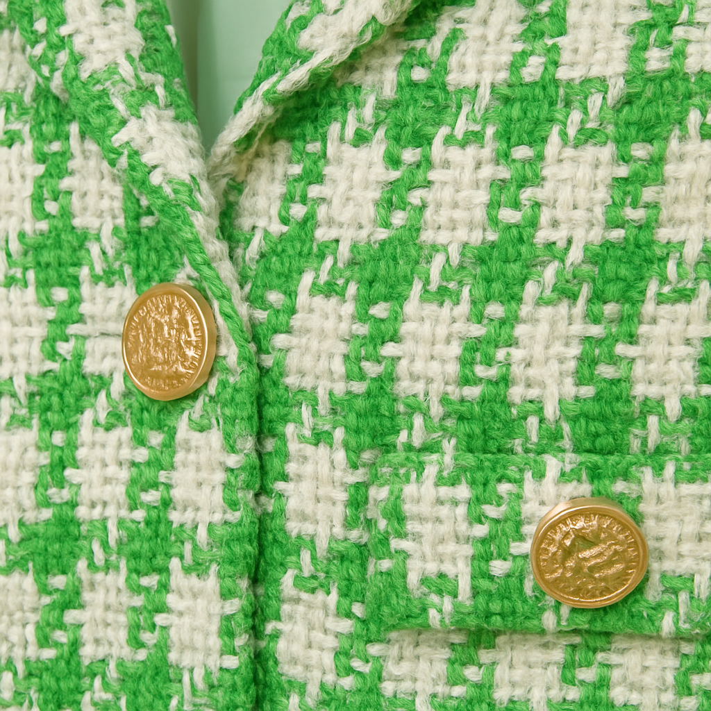 BLAZER CORTO DE DAMA A CUADROS