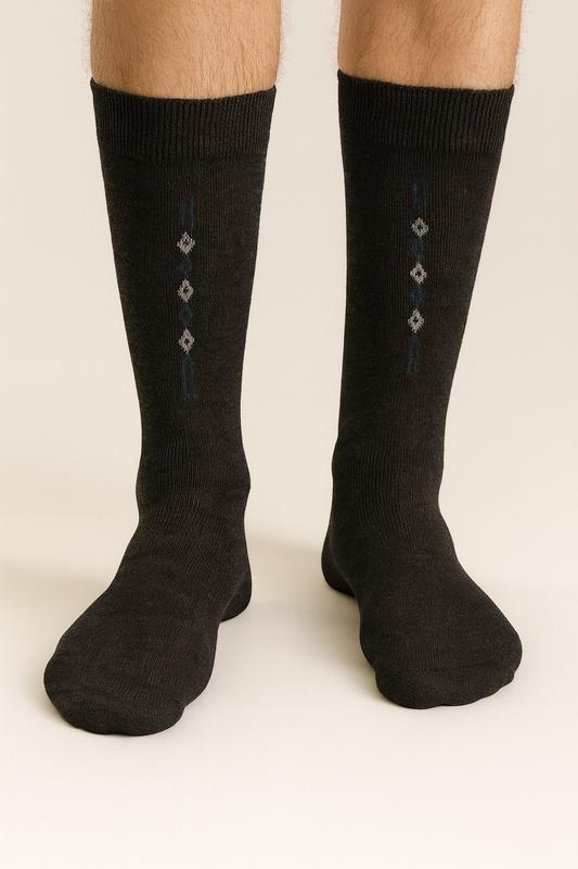 PACK X3 MEDIAS EJECUTIVAS CAÑA ALTA CON DISEÑO GEOMÉTRICO