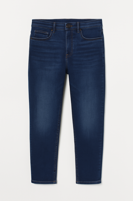 PANTALÓN JEAN SKINNY AZUL CLARO CON ROTOS Y BOTON NEGRO