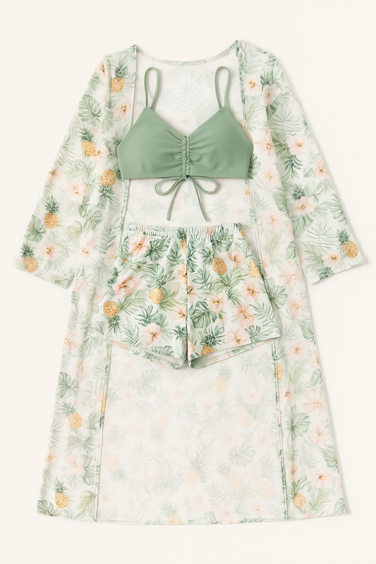 TERNO DE BAÑO 3 PIEZAS (TOP + SHORT + SALIDA DE BAÑO)