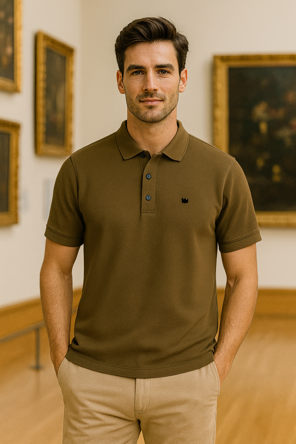 CAMISETA POLO LOGO CORONA