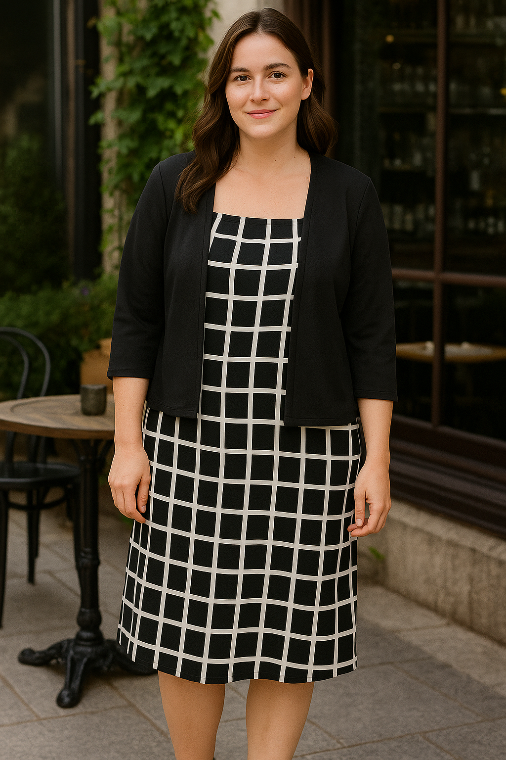 VESTIDO FORMAL CON TALLAS PLUS 2 PIEZAS (CHAQUETA + VESTIDO)