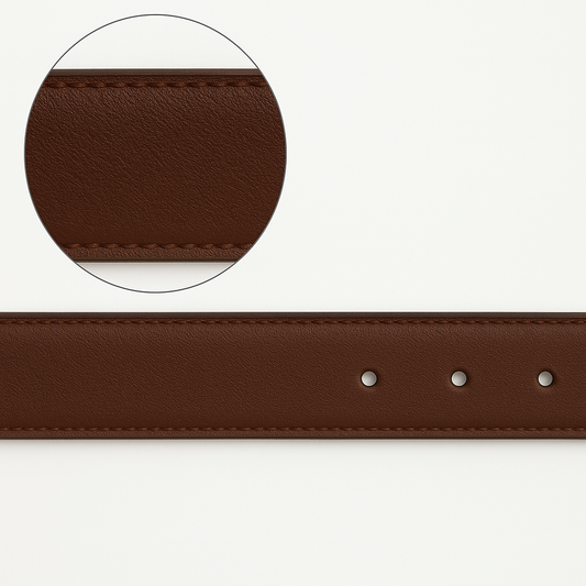 CORREA HOMBRE DOBLE LADO DE CUERO COLOR NEGRO NEGRO Y CAFÉ