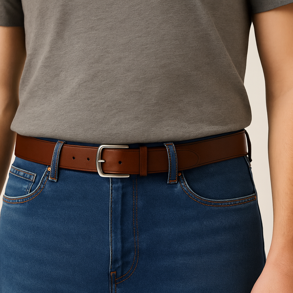 CORREA HOMBRE DOBLE LADO DE CUERO COLOR NEGRO NEGRO Y CAFÉ