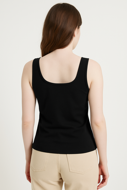 BIVIDI BÁSICO LARGO TELA JERSEY CUELLO CUADRADO SIN MANGAS