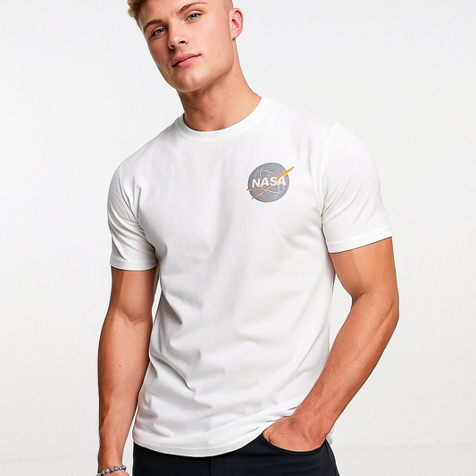 CAMISETA NASA LLANA CON LOGO BORDADO HOMBRE