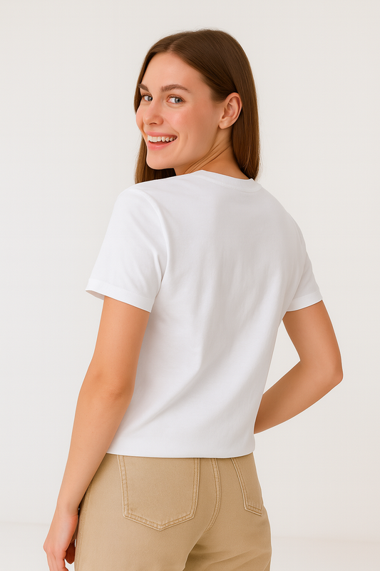 CAMISETA NASA LLANA CON LOGO BORDADO MUJER