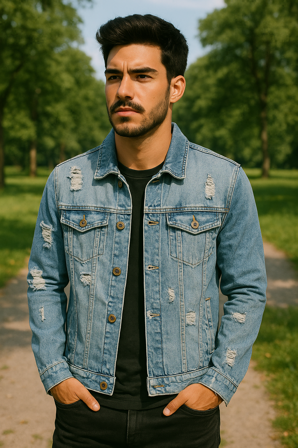 CHAQUETA JEAN CLÁSICA LLANA UNISEX